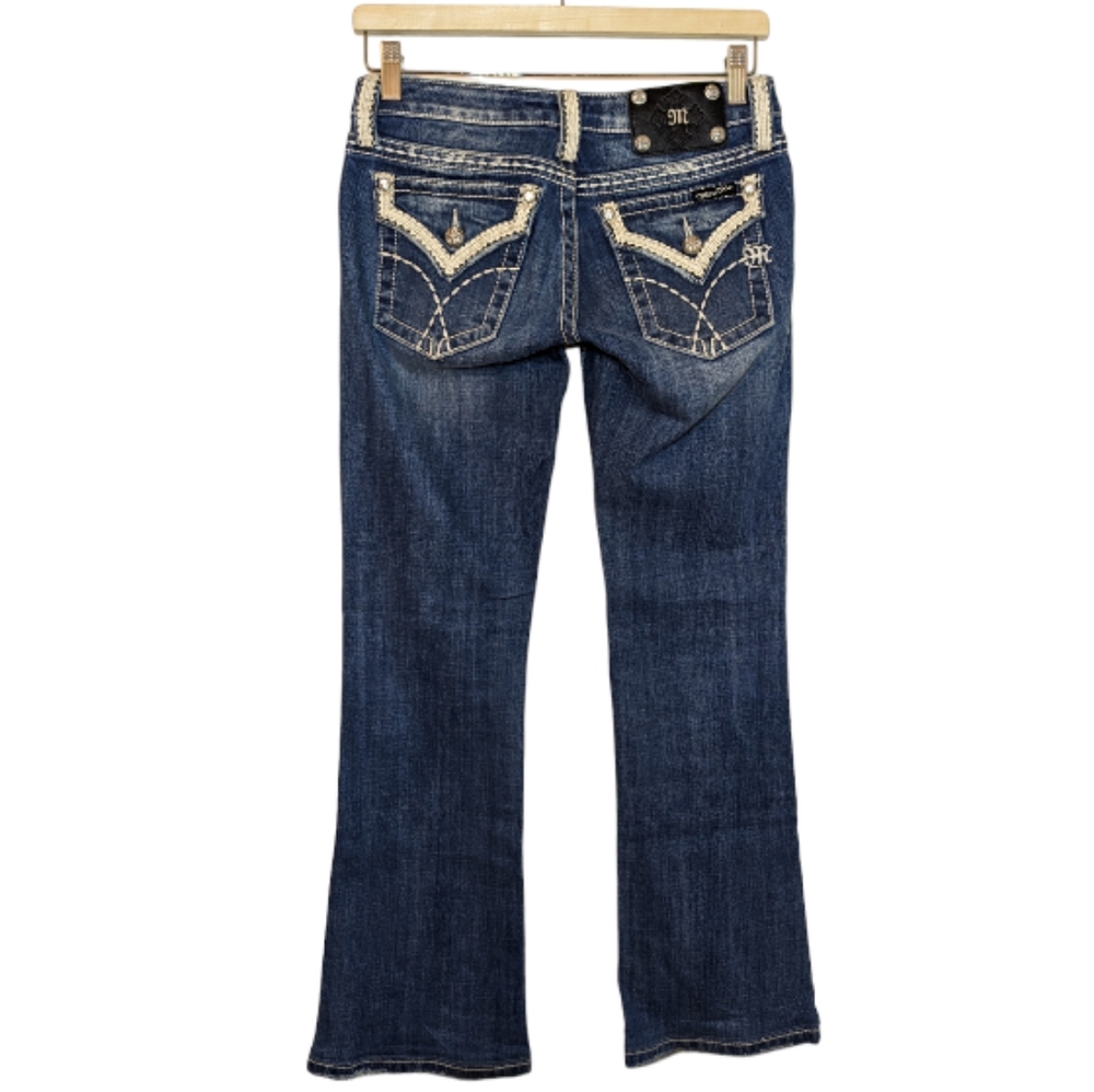 Womens Blue Embroidered Bootcut Jeans - 7 For All Mankind Style - Picture 4 of 15